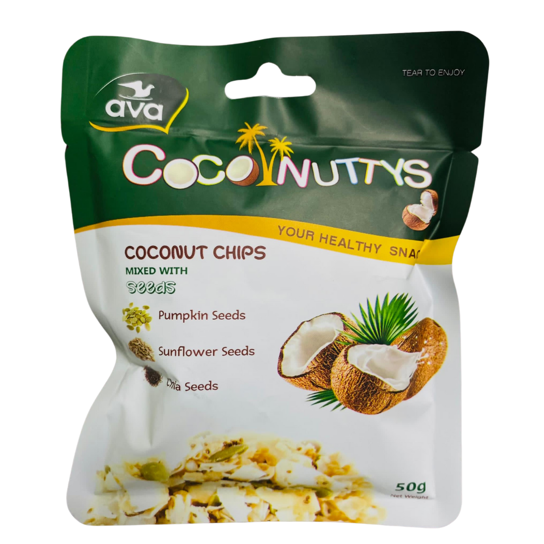 Coconuttys, (Coconut Chips with Seeds) Snack Pack, 50g