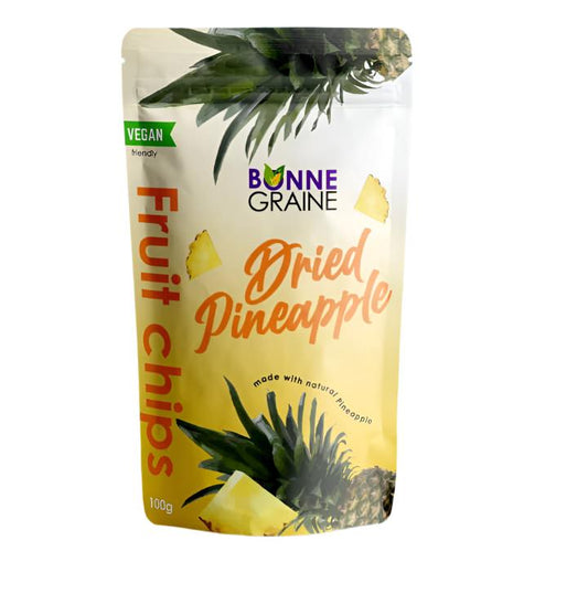 Dried Pineapple Fruit Chips, 100g, Bonne Graine.