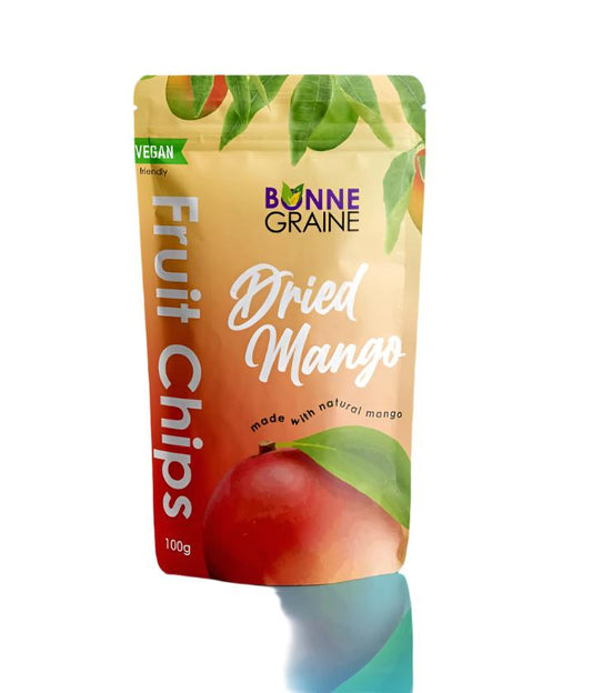 Dried Mango Fruit Chips, 100g, Bonne Grainne.