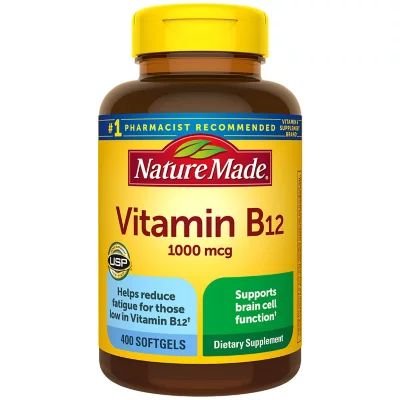 Vitamin B12, 1000mcg Dietary Supplement, 400 softgels, Nature's Made