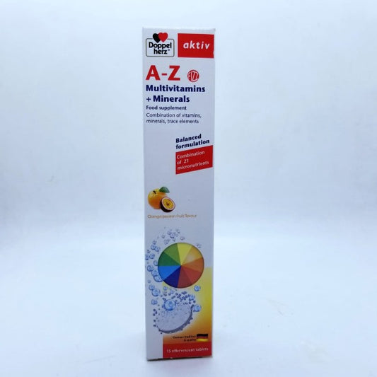 A-Z Multivitamins + Minerals Effervescent Tablets, Doppelherz Aktiv, 15 Tablets