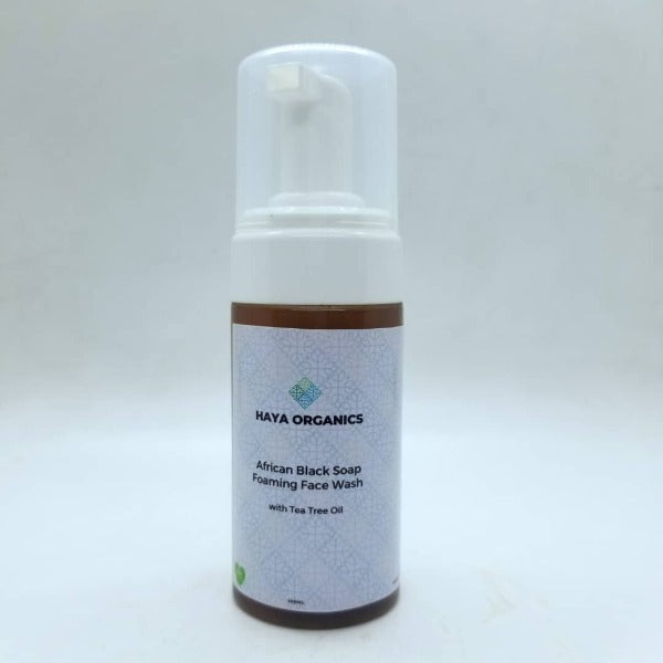 Foaming Face Wash with Tea Tree Oil, African Black Soap, Haya Organics, 100ml