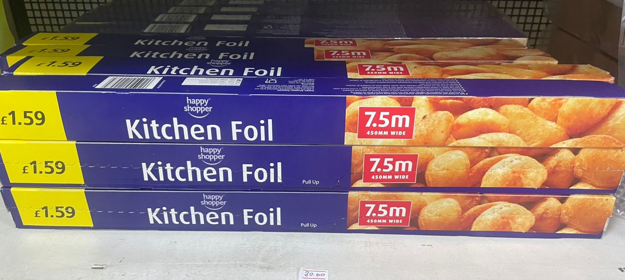 Kitchen Foil 7.5m x 45cm, Happy Shopper