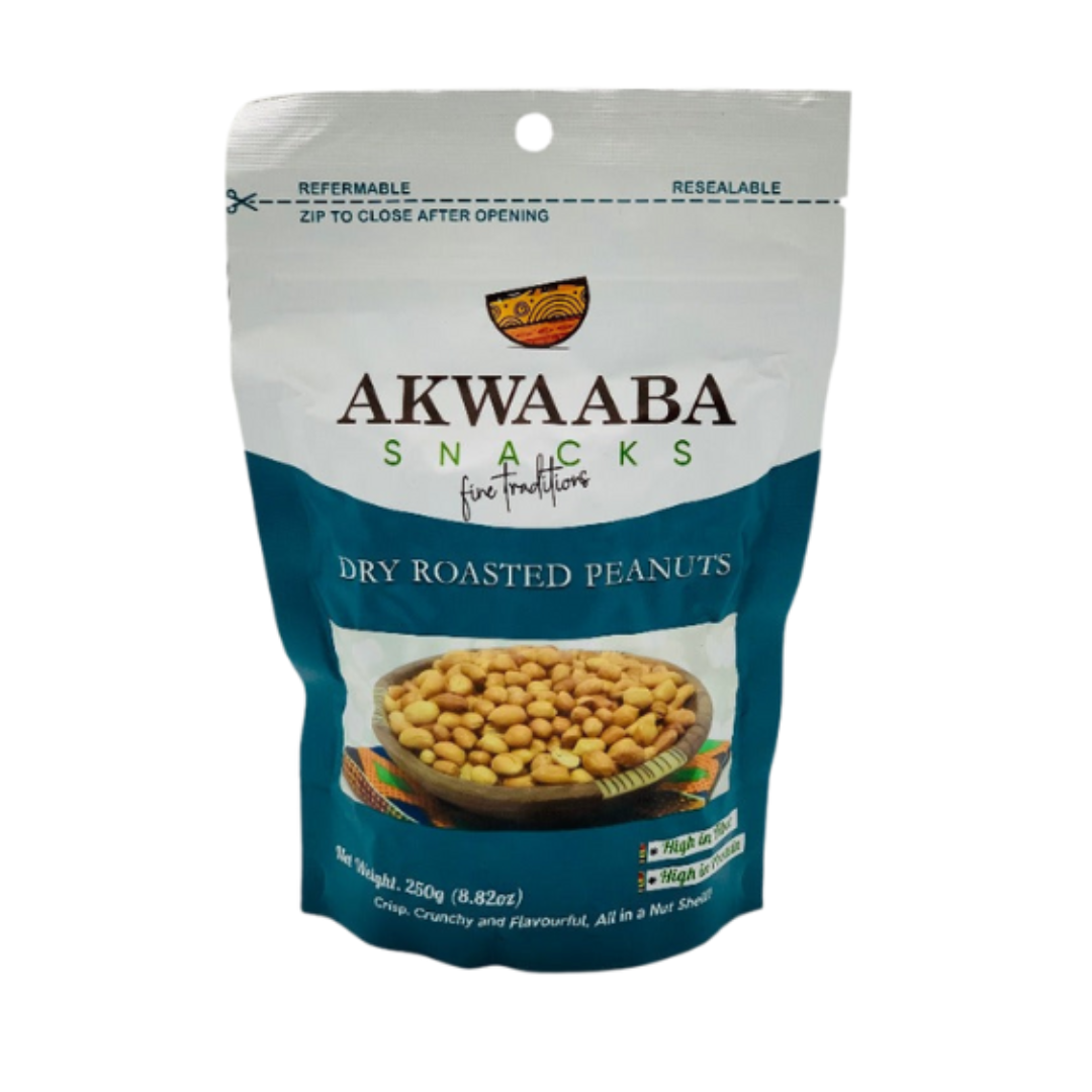 Dry Roasted Peanuts 220g - Protein-Rich Healthy Snack | Akwaaba Snacks
