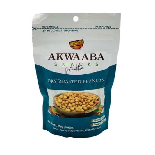 Dry Roasted Peanuts 220g - Protein-Rich Healthy Snack | Akwaaba Snacks