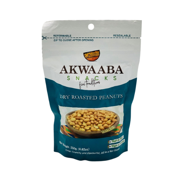 Dry Roasted Peanuts by Akwaaba Snacks, 220g