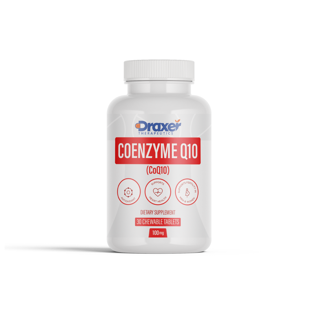 Coenzyme Q10 (CoQ10), 30 Chewable Tablets, Draxer