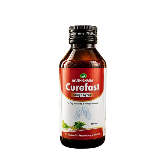 Curefast Herbal Ayurvedic Cough Syrup for Dry, Irritating & Allergy Coughs | 100ml | Kedar Health