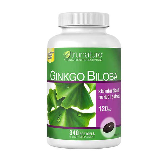 Ginkgo Biloba 120mg Herbal Extract Dietary Supplement, 340 Softgels, Trunature