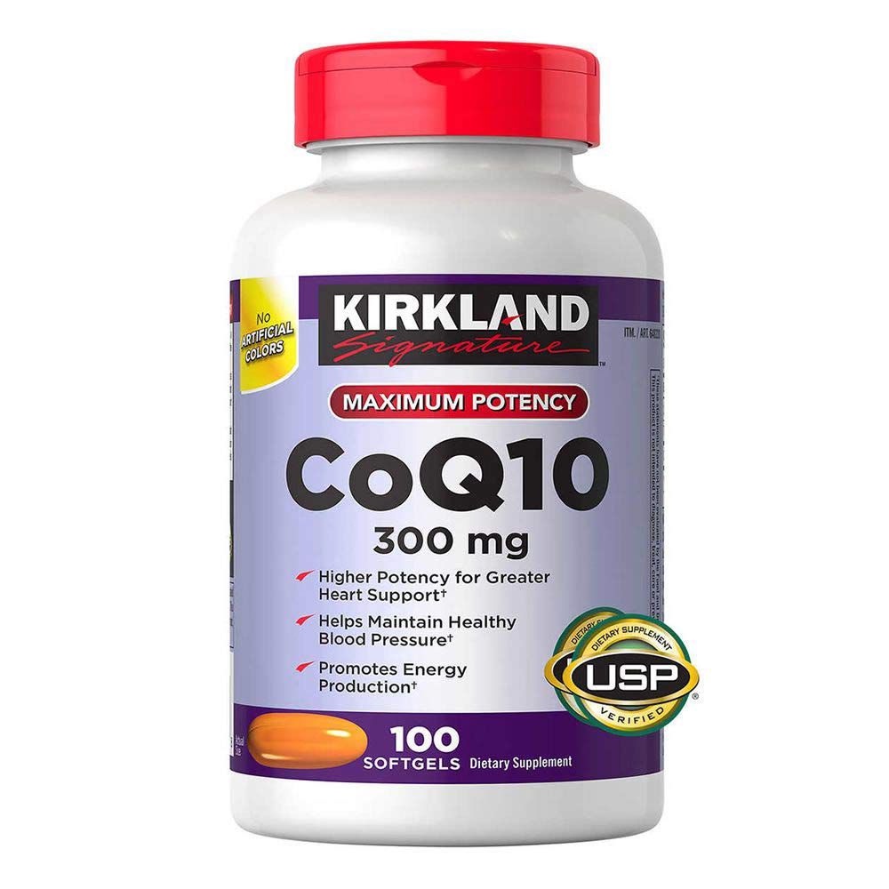 CoQ10 300mg Dietary Supplement, 100 Softgels, Kirkland Signature