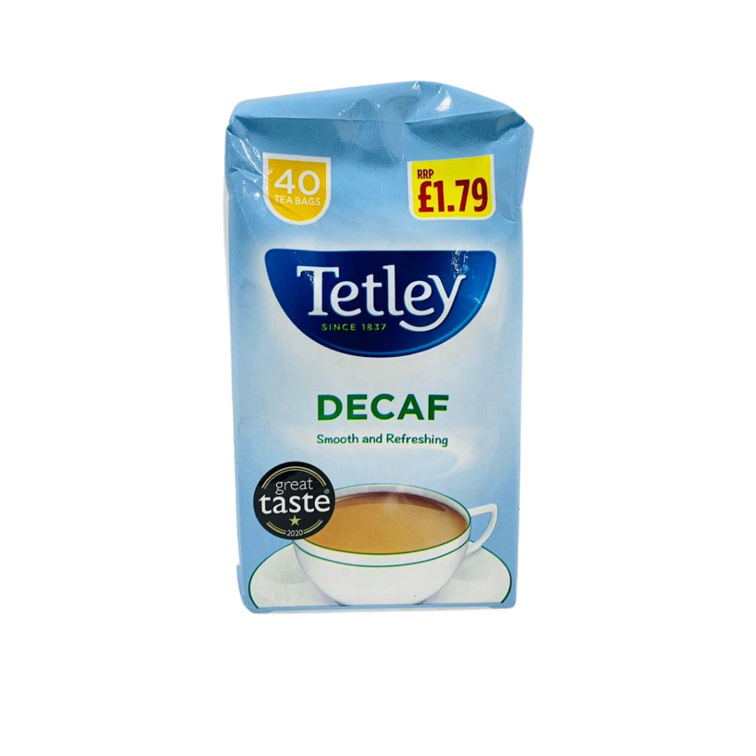 Decaffeinated Black Tea, Tetley, 40 Teabags