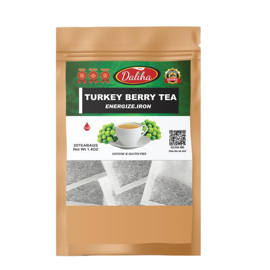 Turkey Berry Tea 20 Bags 50g | Blood Iron & Immunity Herbal Tea | Daliha