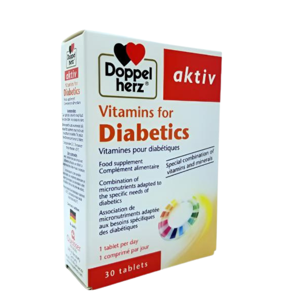 Vitamins for Diabetics, Food Supplement, Doppelherz Aktiv, 30 Tablets