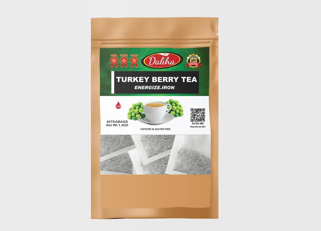 Turkey Berry Tea 20 Bags 50g | Blood Iron & Immunity Herbal Tea | Daliha