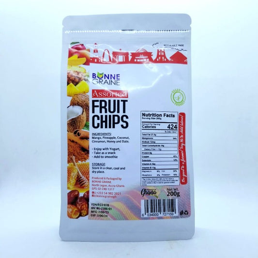 Assorted Fruit Chips, Bonne Graine, 160g