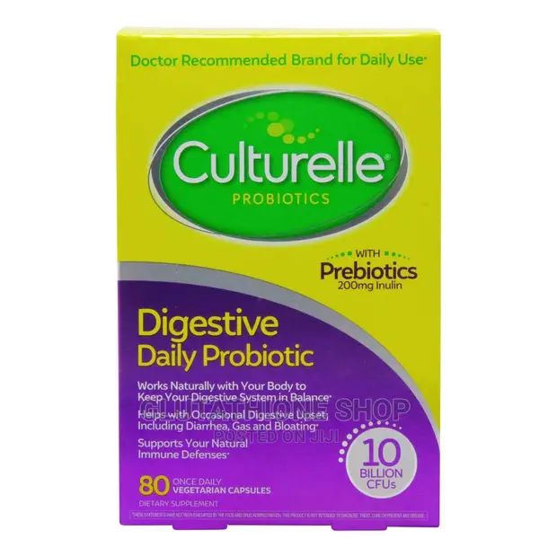 Digestive Daily Probiotic Supplement with 200mg of Inulin, 10 Billion CFUs, 80 Vegetarian Capsules, Culturelle Probiotics