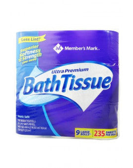 Ultra Premium Soft and Strong Bath Tissue, 9 Rolls, Member's Mark