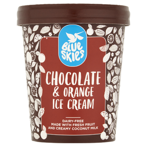 Blue Skies Chocolate & Orange Ice Cream, Dairy Free, Vegan, 450ml