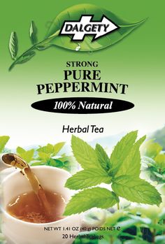 Peppermint Tea, Pure, Strong, Dalgety Teas, 18 Teabags