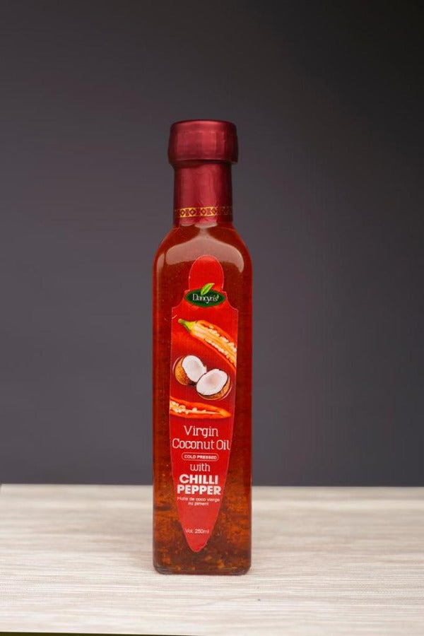 Virgin Coconut Oil, Cold Pressed with Chilli Pepper, 250ml, Dancyn's