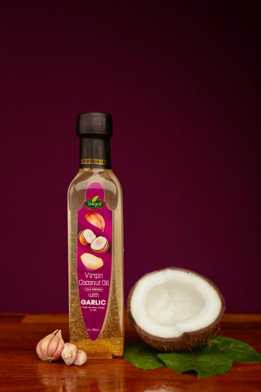 Virgin Coconut Oil, Cold Pressed with Garlic, 250ml, Dancyn's