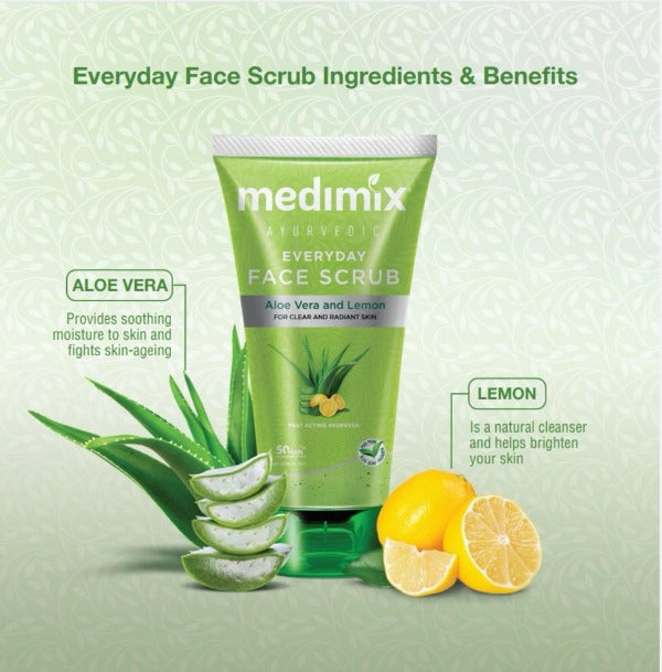 Medimix Ayurvedic Everyday Face Scrub, Aloe Vera & Lemon, 150ml