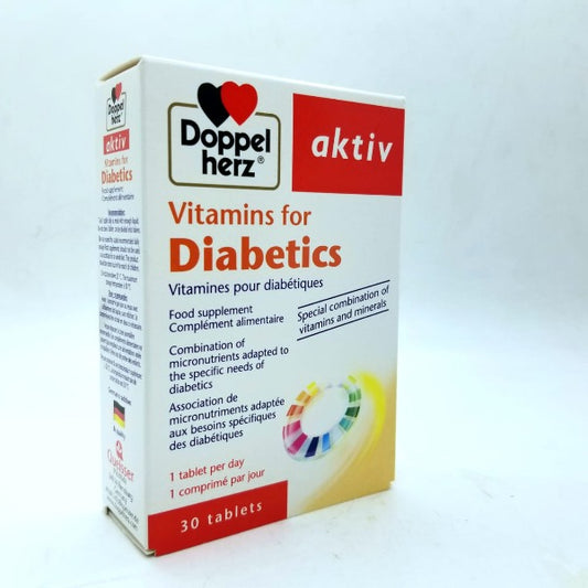 Vitamins for Diabetics, Food Supplement, Doppelherz Aktiv, 30 Tablets