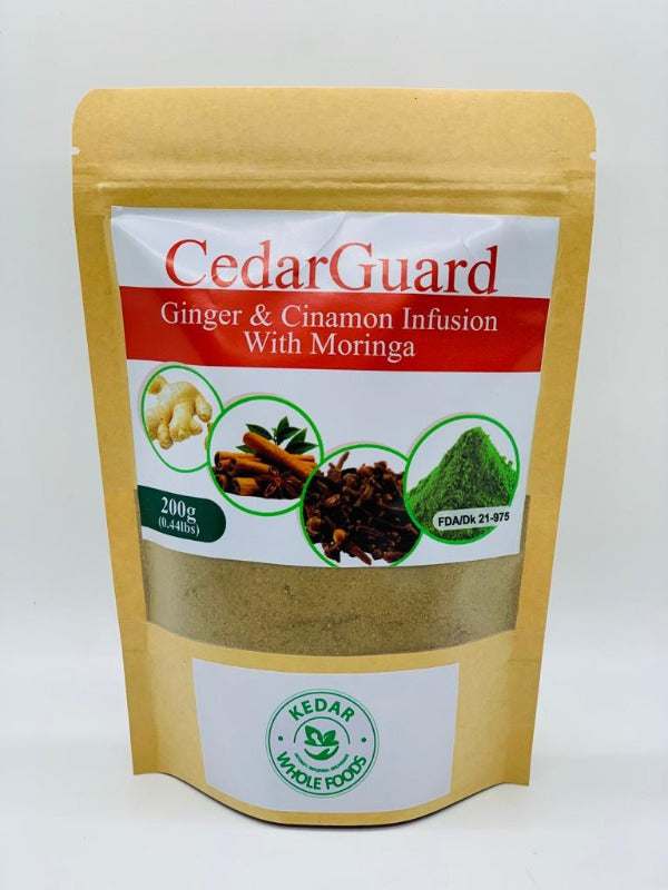 CedarGuard Ginger & Cinnamon Infusion with Moringa, 200g.
