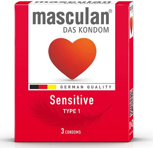 Condoms, Masculan, Sensitive, pack of 4.