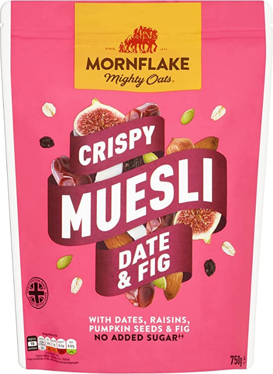 Crispy Date and Fig Muesli, Mornflake Mighty Oats, 750g