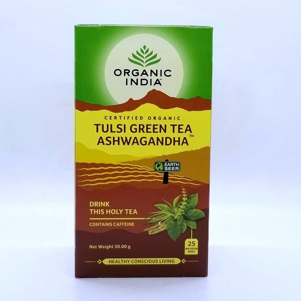 Tulsi Green Tea Ashwagandha, Organic India, 25 Infusions
