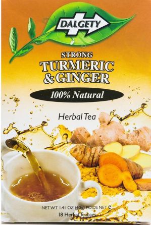 Turmeric and Ginger Herbal Tea, Dalgety Teas, 18 Teabags